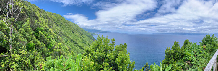 Fototapeta na wymiar Panorama view from Pico Island, Azores - Portugal