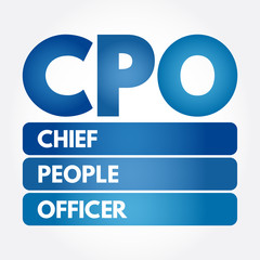 CPO - Chief People Officer acronym, business concept background