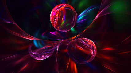 Fractal 3D rendering abstract and shiny background