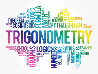 Trigonometry word cloud collage, education concept background - obrazy, fototapety, plakaty