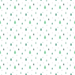 Rain seamless vector pattern.Cute seamless pattern. green and environmental protection.
