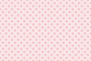 Rhombuses seamless vector background. White rhombus on pink background. Simple lattice graphic design