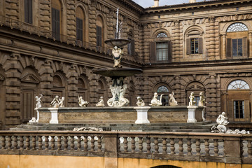 Fototapeta na wymiar Italia, Toscana, Firenze, Palazzo Pitti e la fontana del CArciofo.