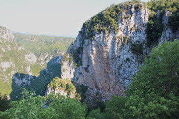 View of Vikos Gorge from Monastery of Agia Paraskevi Monodendri Greece