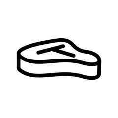 steak meat icon vector. Thin line sign. Isolated contour symbol illustration