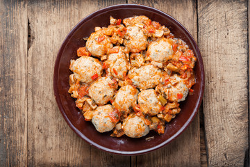 Rissole with vegetable side dish