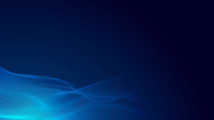 Dot blue wave light screen gradient texture background. Abstract  technology big data digital background. 3d rendering.