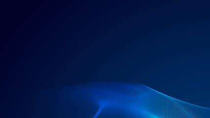 Dot blue wave light screen gradient texture background. Abstract  technology big data digital background. 3d rendering.