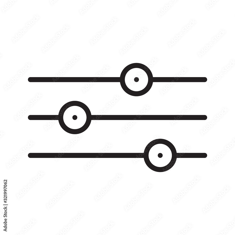 Poster adjustment icon. thin line art template for setting logo. black simple illustration. contour isolate