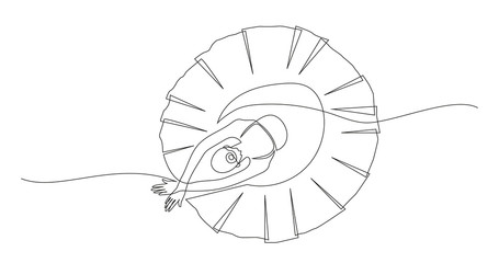Ballerina. Ballet Dancer. Continuous line drawing. Isolated sketch drawing of ballet line concept. Vector illustration. © Katynn