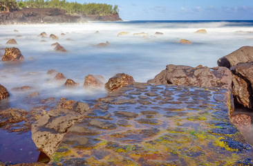 rocks in water, Le Baril, Saint-Philippe, Reunion Island 
