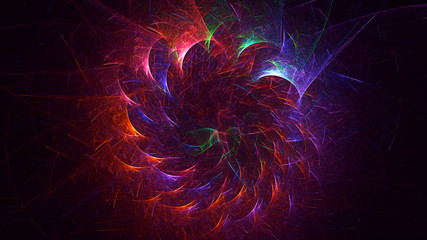 Fractal 3D rendering abstract and shiny background