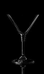 Empty glass silhouette isolated on black background