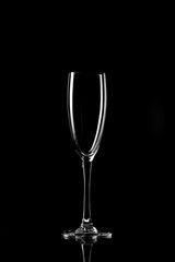 Empty glass silhouette isolated on black background