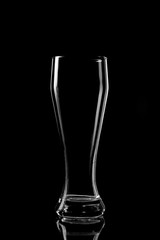 Empty glass silhouette isolated on black background