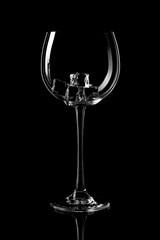Empty glass silhouette isolated on black background