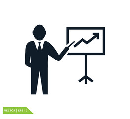 Presentation people icon vector logo template