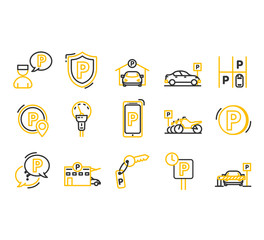 Parking line icons.