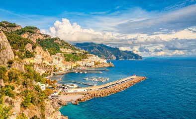 Amalfi town in the Gulf of Salerno in the Italian province of Salerno, in the region of Campania, Italy.