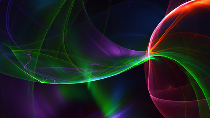 Fractal 3D rendering abstract and shiny background
