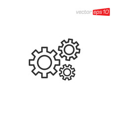 Gear Setting Icon Design Vector