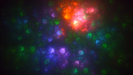 Fractal 3D rendering abstract and shiny background