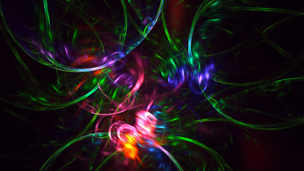 Fractal 3D rendering abstract and shiny background