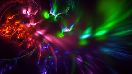 Fractal 3D rendering abstract and shiny background