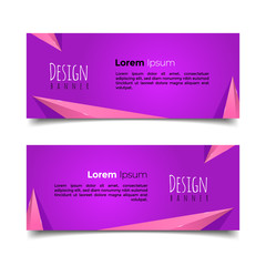 template banner with triangle shiny in purple