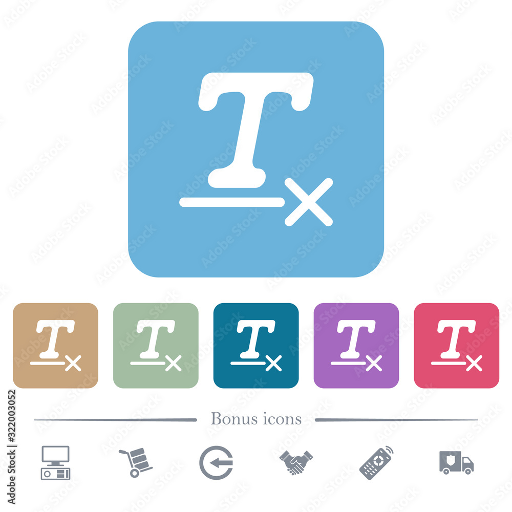 Fototapete clear text format flat icons on color rounded square backgrounds