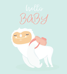 Greeting invitation card for baby shower .