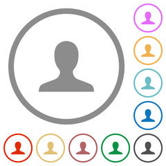 Blank user avatar flat icons with outlines