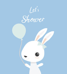 Greeting invitation card for baby shower .