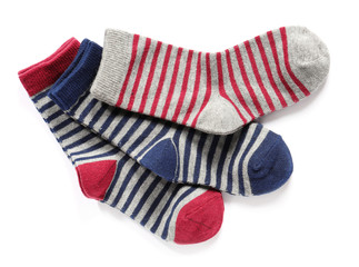 Cotton socks on white background