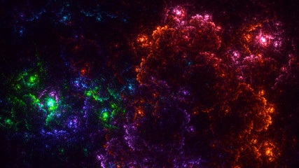 Fractal 3D rendering abstract and shiny background