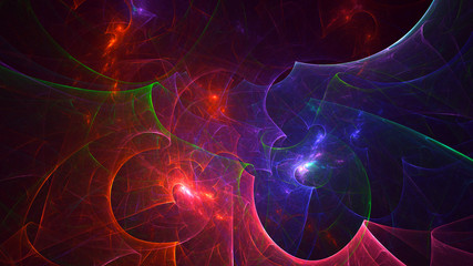 Fractal 3D rendering abstract and shiny background