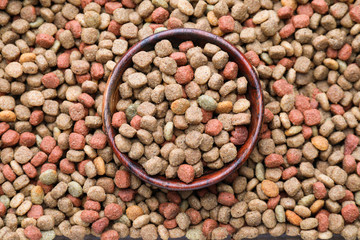 Bowl on dry pet food