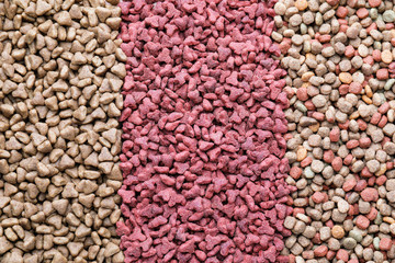 Dry pet food as background