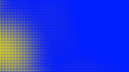 Dots halftone blue yellow color pattern gradient texture with technology digital background. Dots pop art comics with summer background.