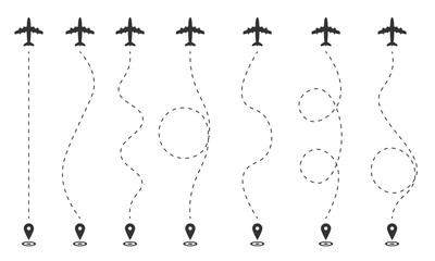 Obraz premium Airplane flight plan.