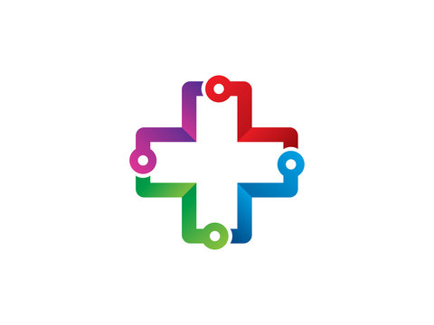 medical technology logo template design, icon, symbol