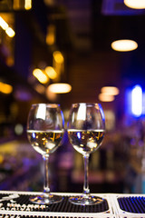 glass with white wine