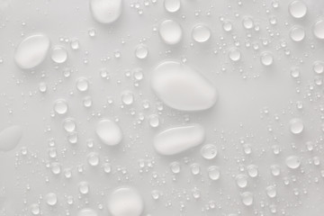 Water drops on white background