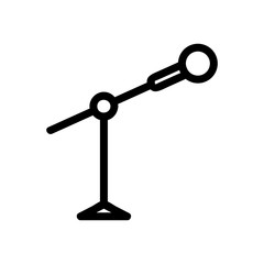 microphone icon vector. Thin line sign. Isolated contour symbol illustration