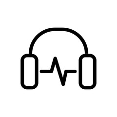 Headphones music icon vector. Thin line sign. Isolated contour symbol illustration