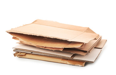 Cardboard sheets on white background. Recycling concept