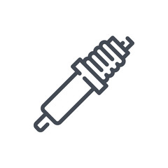 Spark plug line icon. Car engine spark plug vector outline sign.