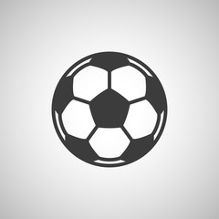 Obraz premium Football ball - soccer. Flat web icon, sign or button isolated on grey background. Collection modern trend concept design style illustration symbol