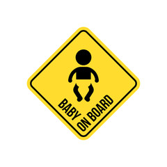 baby on board yellow sign