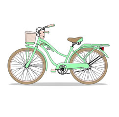 Fototapeta premium Vector illustration of an old bicycle, on a white ground